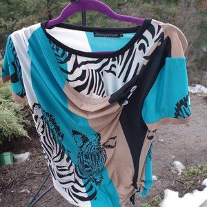 Xception Zebra Blouse Size Small